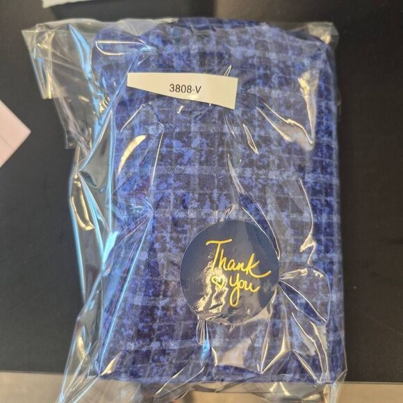 Fabric, Navy Blue Quilting Cotton Checks Prewashed 40" x 1 yd - Picture 3 of 4